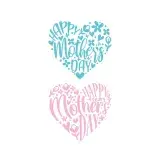 Happy Mother's Day Floral Heart Cuttable Design