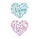 Nana Floral Heart Cuttable Design