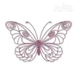 Floral Butterfly Sketch Embroidery Design