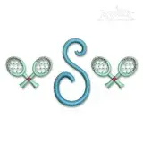 Tennis Racket Sketch Embroidery Design