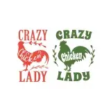 Crazy Chicken Lady Cuttable Design