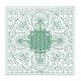 Floral Art Edge-To-Edge Quilt Block Embroidery Design