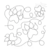 Paw Edge-To-Edge Quilt Block Embroidery Design