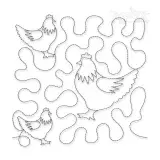 Chicken Edge-To-Edge Quilt Block Embroidery Design