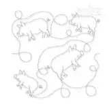 Pig Edge-To-Edge Quilt Block Embroidery Design
