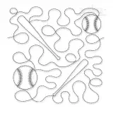 Baseball Bat Edge-To-Edge Quilt Block Embroidery Design