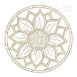 Circle Sunflower Sketch Embroidery Design
