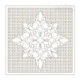 Quadruple Floral Pattern Quilt Block Embroidery Design