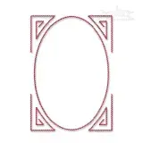 Oval Frame Sketch Embroidery Design