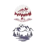 Forest Mountain Scene Cuttable Design