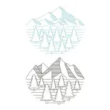 Mountain and Trees Line Cuttable Design