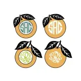 Orange Monogram Frame Cuttable Design