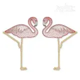Couple Flamingo #1 Sketch Embroidery Design