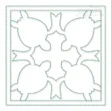 Sea Turtle Quilt Block Embroidery Design