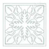 Tropical Leaves Quilt Block Embroidery Design