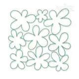 Simple Flower Pattern #2 Quilt Block Embroidery Design