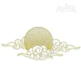 Cloudy Sun Sketch Embroidery Design