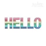Rainbow Stripe Block Embroidery Font