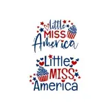 Little Miss America Cupcake July 4th SVG Cuttable Design