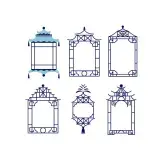 Chinoiserie Pagoda Frame SVG Cuttable Design
