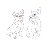French Bulldog Dog Pet Line Art SVG Cuttable Design