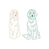 Golden Doodle Dog Line Art SVG Cuttable Design