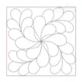 Swirly Petals Pattern Quilt Block Embroidery Design
