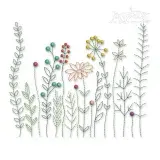 Wildflowers Sketch Embroidery Design