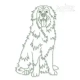 Bernese Mountain Sketch Embroidery Design