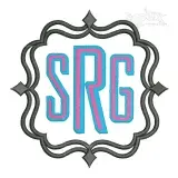Dual Quadruple Monogram Frame Embroidery Design