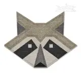 Geometric Raccoon Applique Embroidery Design