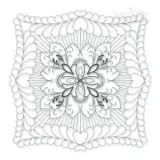 Floral Pattern #4 Extra Large Quilt Block Embroidery Design