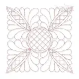 Floral Quarter Quilt Block Embroidery Design