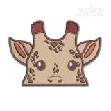 Cute Girl Giraffe Face Embroidery Design