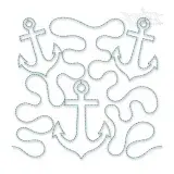 Nautical Anchor Edge-to-Edge Quilt Block Embroidery Design