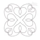 Quarter Hearts Quilt Block Embroidery Design