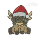 Christmas Highland Cow Embroidery Design