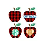 Buffalo Plaid Apple Pack SVG Cuttable Design