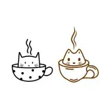 Catpuccino Cat Cappuccino Coffee Cup SVG Cuttable Design