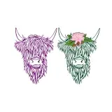 Highland Cow Head SVG Cuttable Design