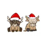 Christmas Highland Cow SVG Cuttable Design