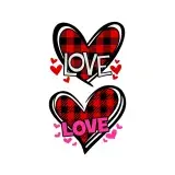 Buffalo Plaid Love Heart SVG Cuttable Design