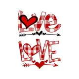 Buffalo Plaid Pattern Love SVG Cuttable Designs