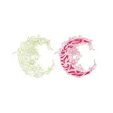 Flowers Vine Crescent Moon SVG Cuttable Design