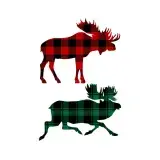 Buffalo Plaid Moose SVG Cuttable Design