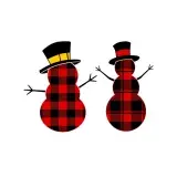 Buffalo Plaid Snowman SVG Cuttable Design