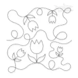 Tulip Flowers Edge-to-Edge Quilt Block Embroidery Design