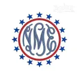 Stars Circle Monogram Frame Embroidery Designs