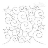 Swirling Stars Edge-To-Edge Pattern Quilt Block Machine Embroidery Designs