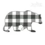 Plaid Pattern Bear Embroidery Designs